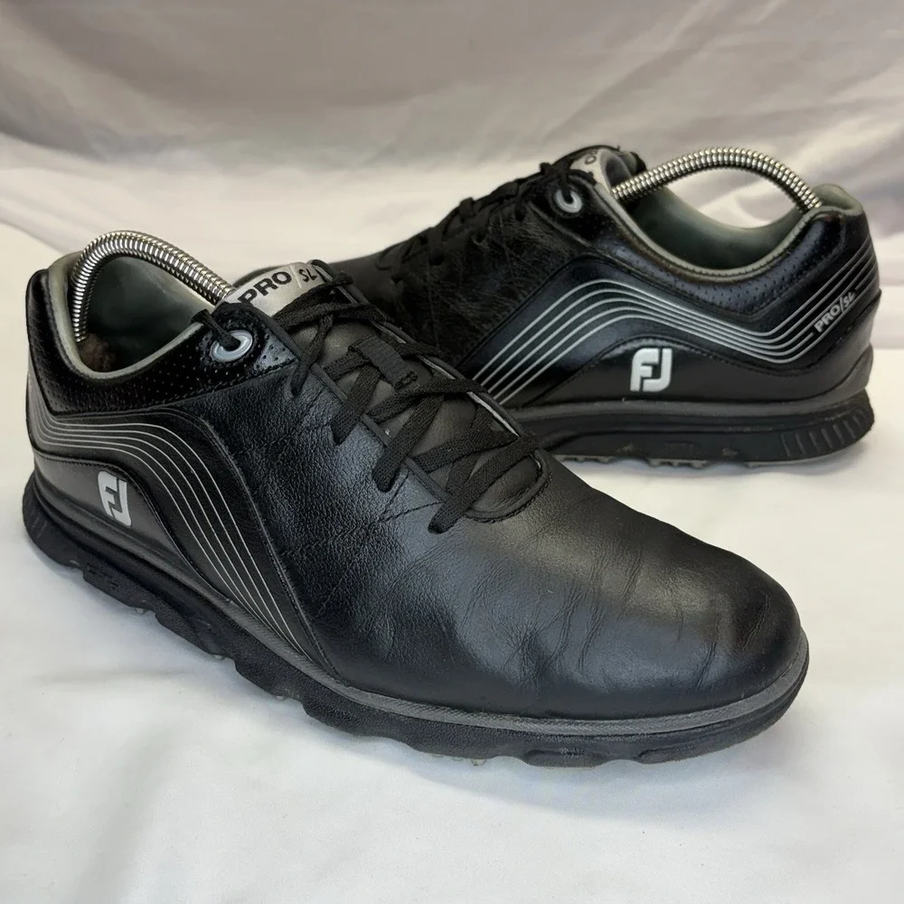Foot Joy‎ PRO SL Black Soft Spikes Golf Shoes Men's US Size 10 W 53273